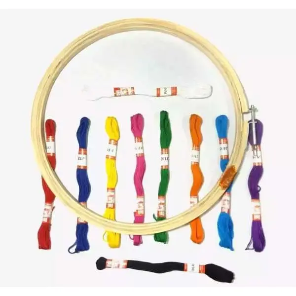 Doli Hand Embroidery Thread- Set No. 1 With Wooden Frame 10" Kit - Image 2
