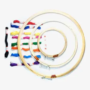 Doli Hand Embroidery Thread - Set No. 1 With Wooden Frame Kit