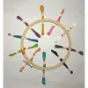 Doli Hand Embroidery Thread (SET NO.: 2) and Embroidery Wooden Frame/Ring/Chakka/Hoops 10" Kit Beautiful Premium Embroidery Cotton Threads