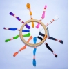 Doli Hand Embroidery Thread (SET NO.: 2) and Embroidery Wooden Frame/Ring/Chakka/Hoops 6" KIT
