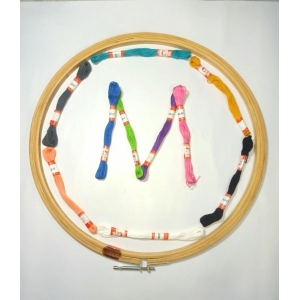 Doli Hand Embroidery Thread (SET NO.: 2) and Embroidery Wooden Frame/Ring/Chakka/Hoops14"
