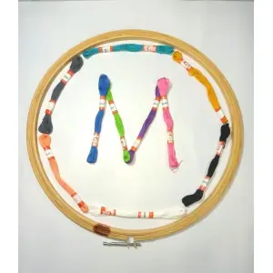 Doli Hand Embroidery Thread (SET NO.: 2) and Embroidery Wooden Frame/Ring/Chakka/Hoops14"