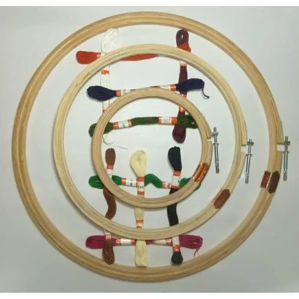 Doli Hand Embroidery Thread (SET NO.: 3) and COMBO Embroidery Wooden Frame/Ring/Chakka/ Hoops Kit set - Image 2