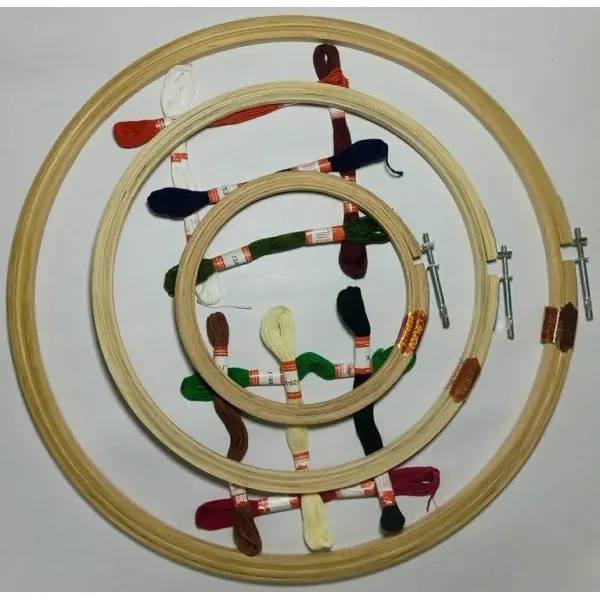 Doli Hand Embroidery Thread (SET NO.: 3) and COMBO Embroidery Wooden Frame/Ring/Chakka/ Hoops Kit set - Image 3