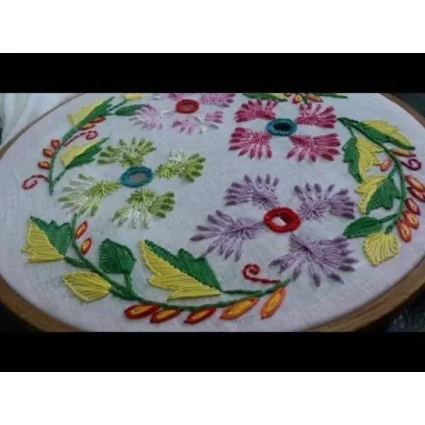 Doli Hand Embroidery Thread (SET NO.: 3) and Embroidery Wooden Frame/Ring/Chakka/ Hoops 6" KIT - Image 5