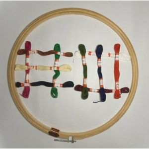 Doli Hand Embroidery Thread (SET NO.: 3) With Embroidery Wooden Frame/Ring/Chakka/Hoops 10" KIT