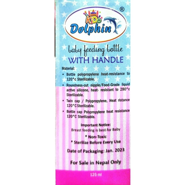 Dolphin New Born Safety Soft Silicone Baby Feeding Bottle (125 ml) - Image 4