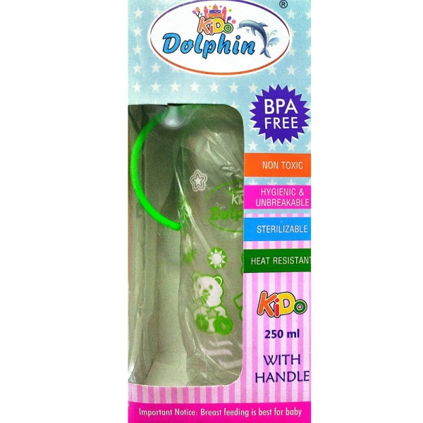 Dolphin New Born Safety Soft Silicone Baby Feeding Bottle (250 ml) - Image 2