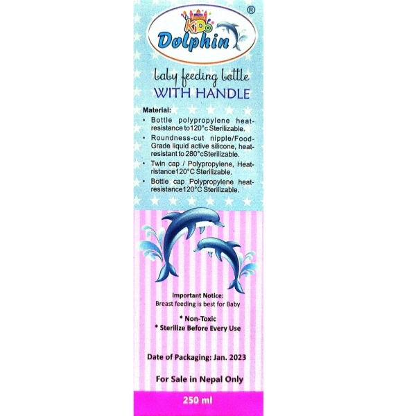 Dolphin New Born Safety Soft Silicone Baby Feeding Bottle (250 ml) - Image 4