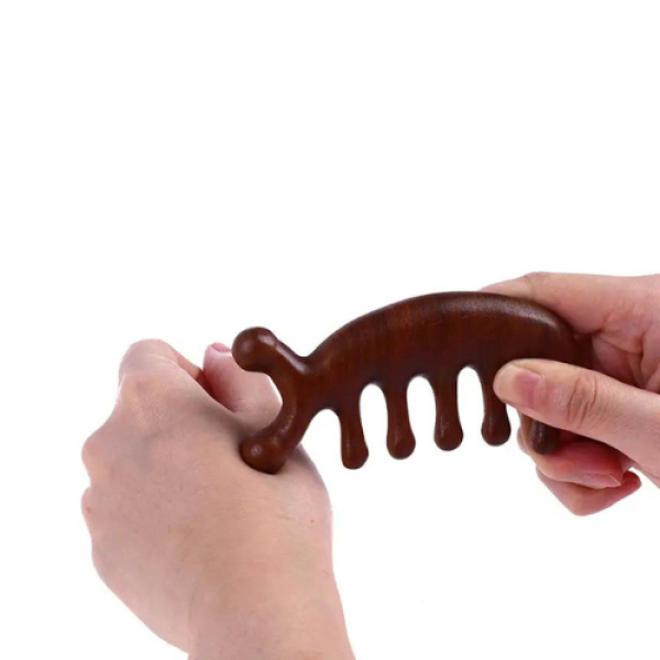 Dolphin-Shaped Scalp Massager Brush , Small Wood Comb For Wet And Dry Hair , Comfortable For Home Use And For Both Male And Female - Image 4