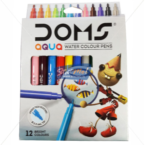 DOMS Aqua 12 Water Colour Pens/ Sketch Pens / Sign pens By Mitrata