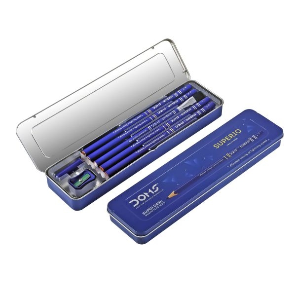 Doms Superio Super Dark Premium Quality Pencils (10 Pencils in Tin Pack) By Mitrata - Image 2