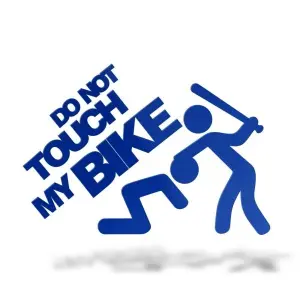 Don't Touch My Bike Blue Sticker Motorcycle Sticker 3 Inch / 3 Inch Perfect Size
