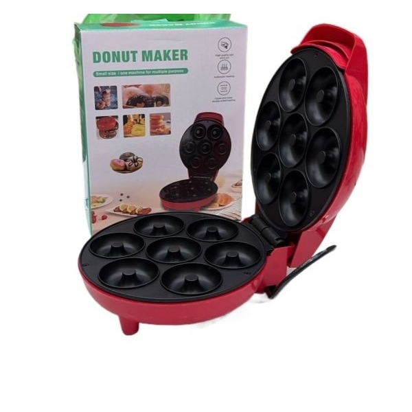 Donut Maker Electric Non-Stick Surface Makes 7 Small Doughnuts Homemade Snack Donut Making Baking Dessert - Image 4