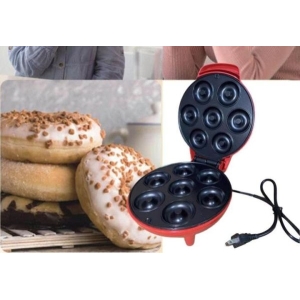 Donut Maker Electric Non-Stick Surface Makes 7 Small Doughnuts Homemade Snack Donut Making Baking Dessert