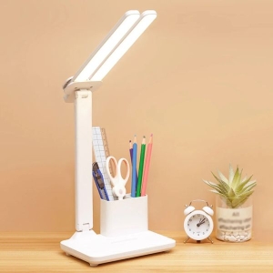 Double Head Desk Lamp With 3 Dimmable LED Lights USB Rechargeable