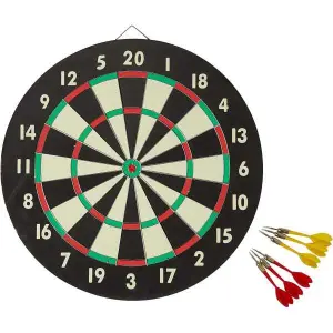 Double Sided Dart Board Game - With 4 Darts - Size 12 By Mitrata