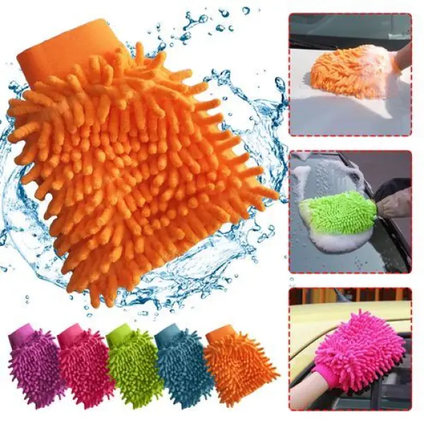 Double Sided Durable Super Mitt Microfiber Car Window Washing Cleaning Cloth Duster Towel Gloves - Image 3
