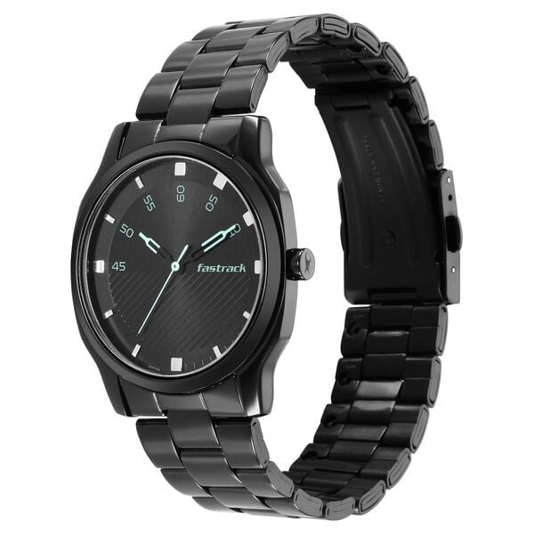 Fastrack Stunners Quartz Analog Black Dial Stainless Steel Strap Watch for Guys  3255NM02 - Image 2