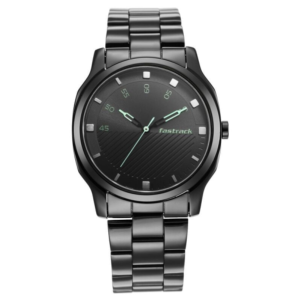 Fastrack Stunners Quartz Analog Black Dial Stainless Steel Strap Watch for Guys  3255NM02 - Image 4