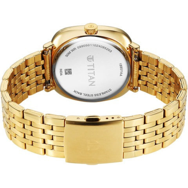 Titan Workwear Green Special Dial Golden Stainless Steel Analog Watch for Men - 1885YM02 - Image 3