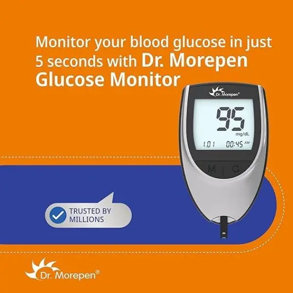 Dr Morpen Glucometer With 25 Strips & Lancet - Image 5