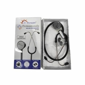 Dr. Morepen Professionals ST-01 Deluxe Stethoscope (Black) Great Acoustics