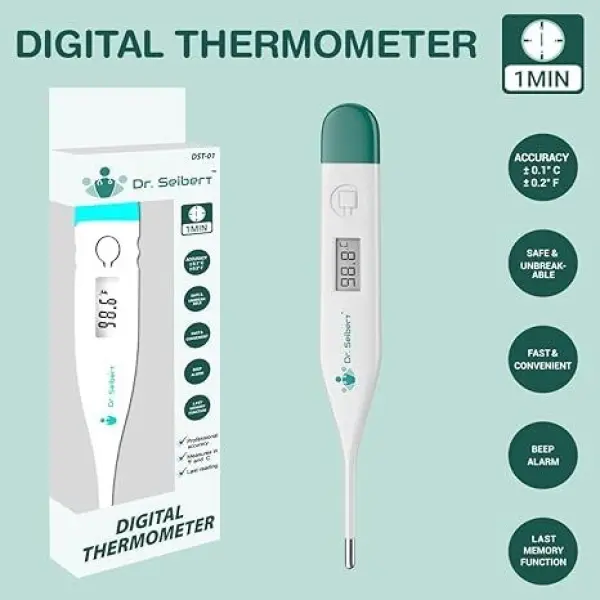Dr. Seibert Digital Thermometer DST-01 FDA Registered Professional Accuracy Beep Alarm - Image 4