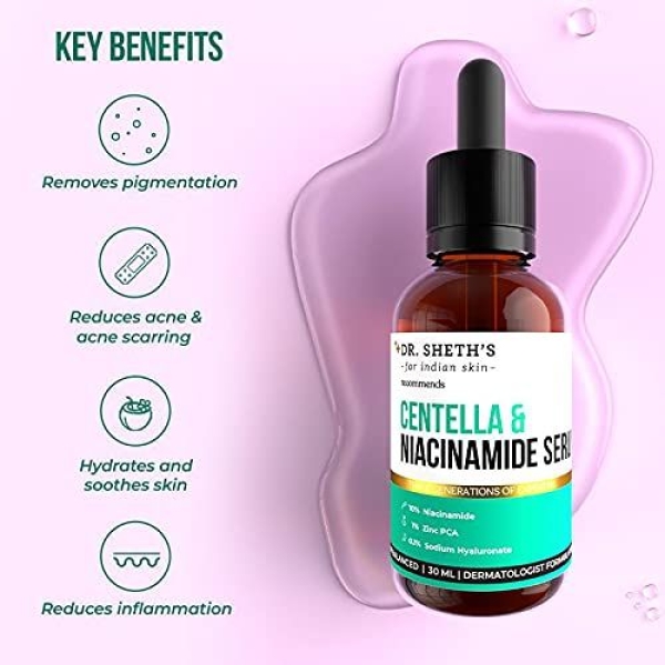 Dr. Sheth's Centella&10% Niacinamide Face Serum 30Ml - Image 3