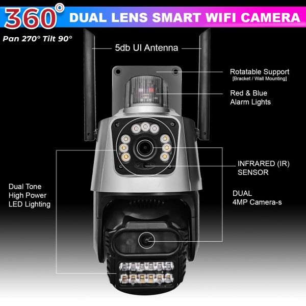 Compatible with Mobile App and Equipped with 64GB Storage Card