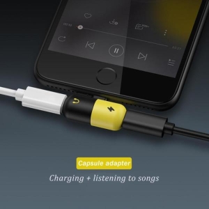 Dual Lightning Audio and Charge Splitter 2 in 1 Lightning Splitter Adapter