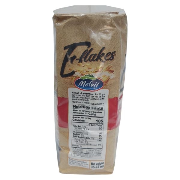 Melvit E-flakes Instant Oat Meal (1kg) (100% Organic) - Image 3