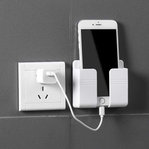 Wall-Mounted Charging Dock with Storage Compartment for Mobile Phones