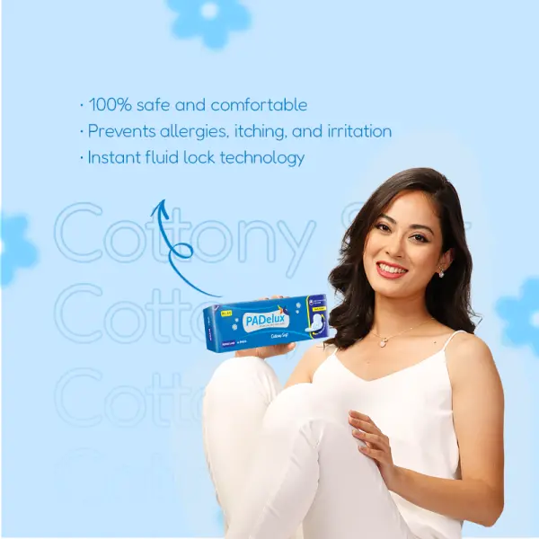 PADelux Sanitary Pads Cottony Soft 240 mm 6 Pads - Image 3
