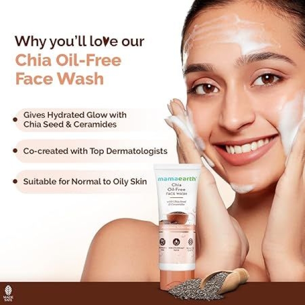 Mamaearth Chia Oil-Free Face Wash with Chia Seed & Ceramides - 100 ml - Image 4