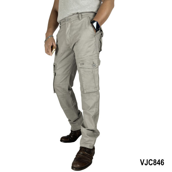 VIRJEANS (VJC846) Stretchable Cargo Box Pant For Men-Grey - Image 2