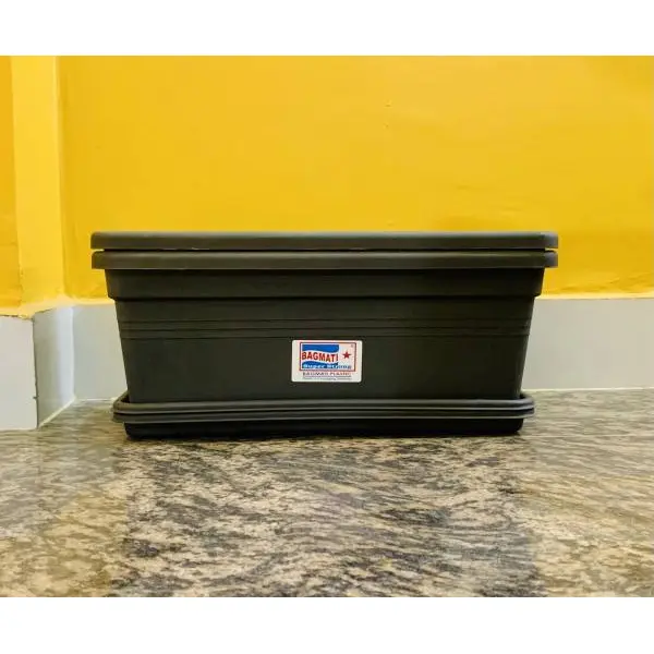 2 Sets Of Rectangular Plastic Flower Pot 6 * 15 Inches With Tray - Image 5