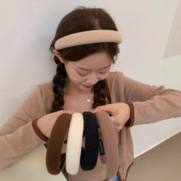 KOJA New Korean Plain Thick Velvet Sponge Headband - Image 2