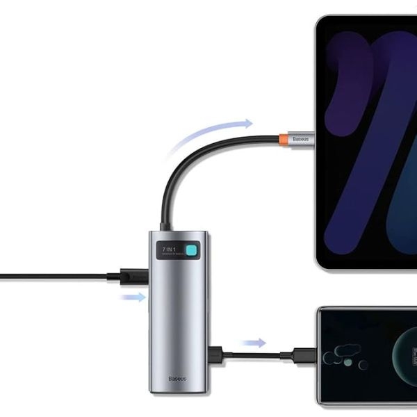 Baseus Metal Gleam Series 7-in-1 Multifunctional Type-C HUB Docking Station - Image 4