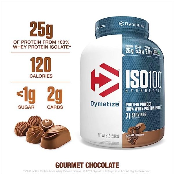 Dymatize Iso 100 Hydrolyzed 5 lbs (74 Serving)Whey Protein Powder with 100% Whey Protein Isolate - Image 3