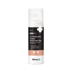 The Derma Co. 1% Hyaluronic Tinted Sunscreen Gel SPF 60 PA++++ 50gm