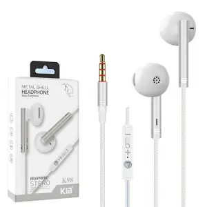 Kin K98 Metal Shell Bass Earphones with Mic (Color May Very)