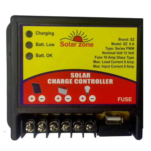Solar Charge Controller With Charging, Battery Low, Charged Indicator Without USB Port - Image 2