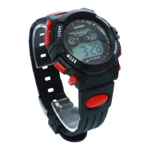 Black/Red Color Digital LED Display,Auto Date Watch For Kids