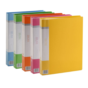 Comix Display Book/Pocket File A4 Size 40 Pockets PP Clear Book File Transparent Colored Plastic Folder By Mitrata