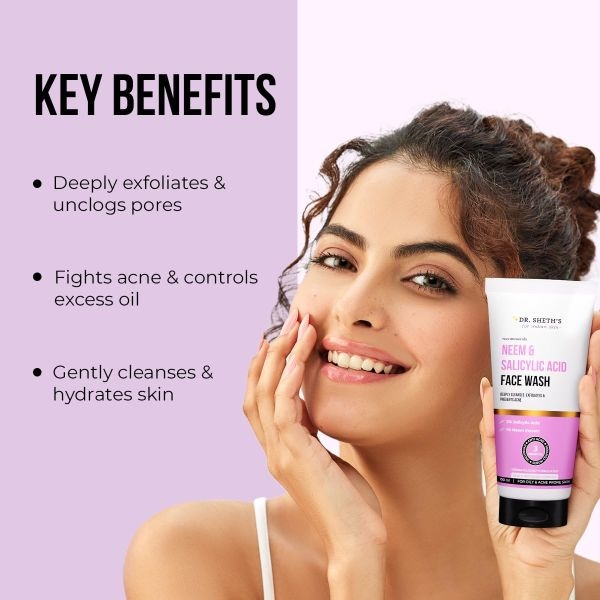 Dr. Sheth’s Neem & Salicylic Acid Face Wash - 100G - Image 3