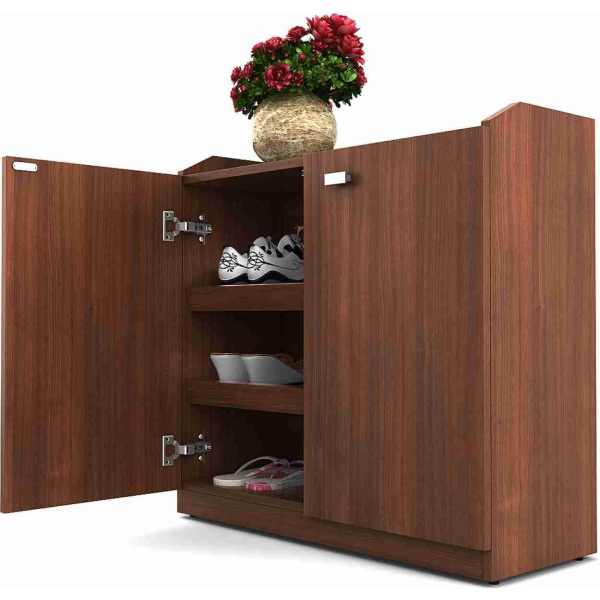 Grivvo Shoe Rack And Daraz Wooden Brown Hand Made Wood Rack, 3 Shelves, Floor Standing, Modern Style, 3 Shelves in Brown - Image 3