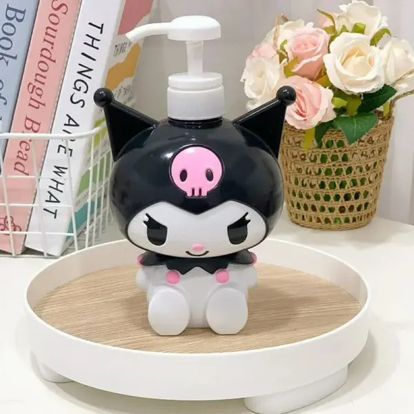 750ML Sanrio Cinnamonroll Kuromi Mymelody Cartoon Shampoo Conditioner Bottle Dispenser Refillable Containers for Liquid Soap - Image 4