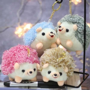 KOJA Unisex Cute Cartoon Plush Hedgehog 1 PCS KeyChain Kawaii Plump Soft Toy