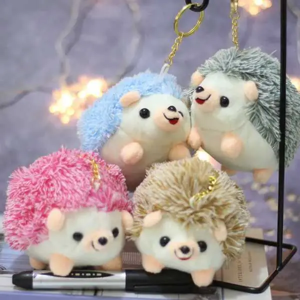 KOJA Unisex Cute Cartoon Plush Hedgehog 1 PCS KeyChain Kawaii Plump Soft Toy